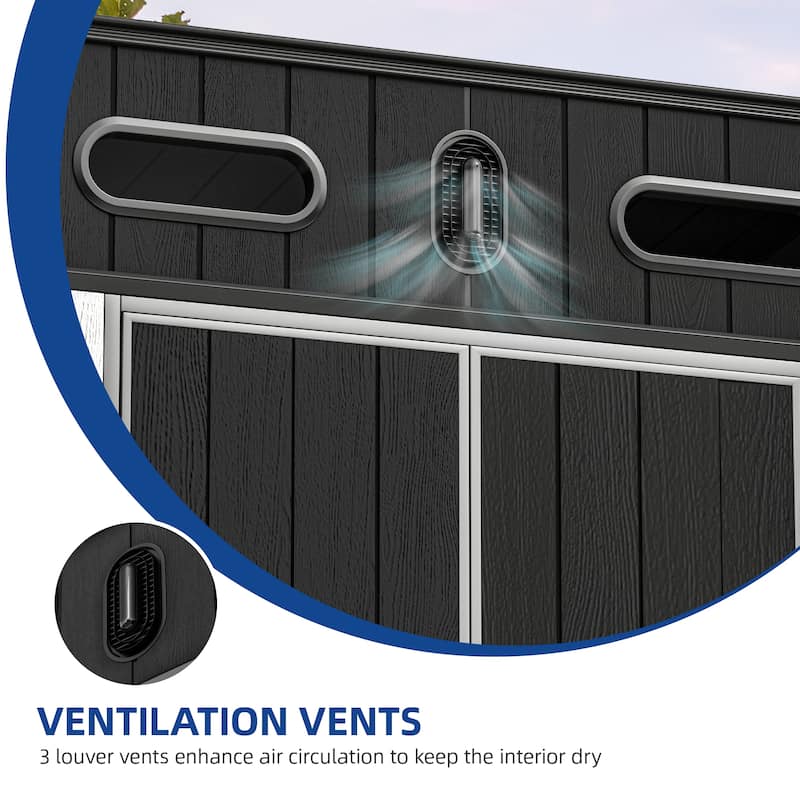 Outdoor Storage Shed 6x6 FT, All-Weather Metal Garden Shed with Lockable Double Doors