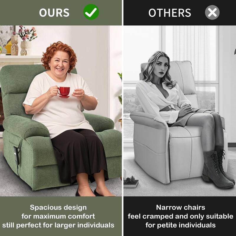 Oversized Power Lift Recliner Chair, Electric Recliner with Remote Control & Side Pocket, Home Theater Lazy Boy Sofa Chair