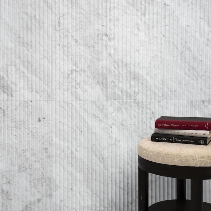 Ackland AKM-M-FL24X12FTLH-CA Flutelle - 12" x 24" Marble Linear Wall