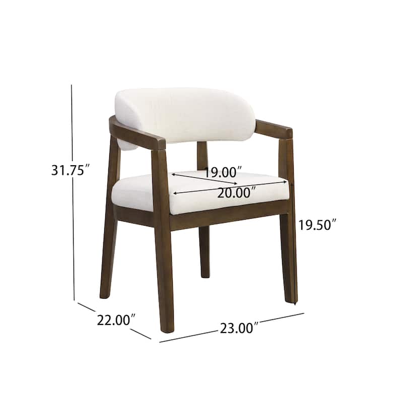 Christopher Knight Home - Carter Modern Dining Armchair Set of 2 with Upholstered Seating and Solid Wood Frame