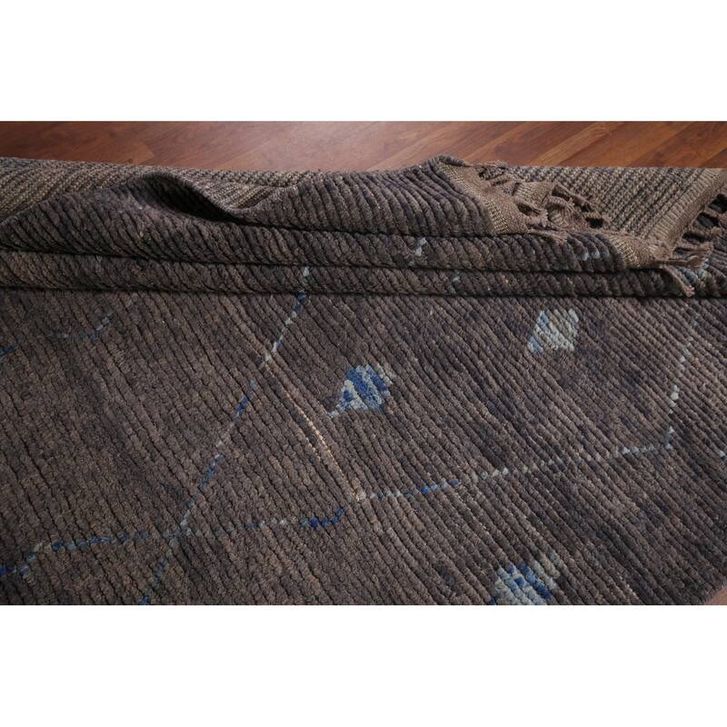Grey Moroccan Area Rug Handmade Oriental Wool Carpet - 5'10"x 10'0"