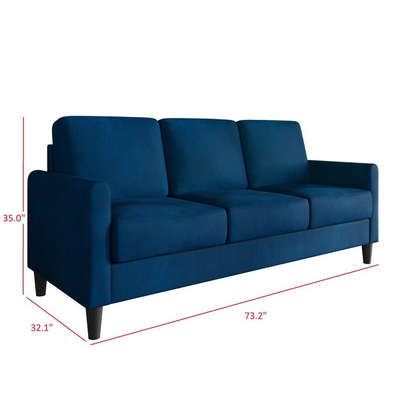 Clayfell Goliad Velvet Arm Sofa with Pocket Spring, Soft Cushions, Clean Lines Design