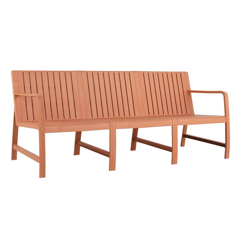 BNK Five-Piece Indoor/Outdoor PP Furniture Set, 3-Seater Sofa, 2 Chairs & 2 Coffee Tables, Easy Assembly Patio Conversation Set