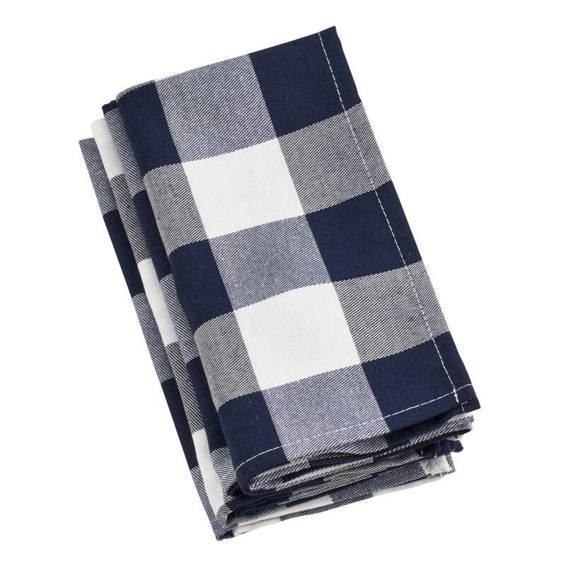 Buffalo Plaid Check Pattern Design Cotton Napkins (Set of 4)