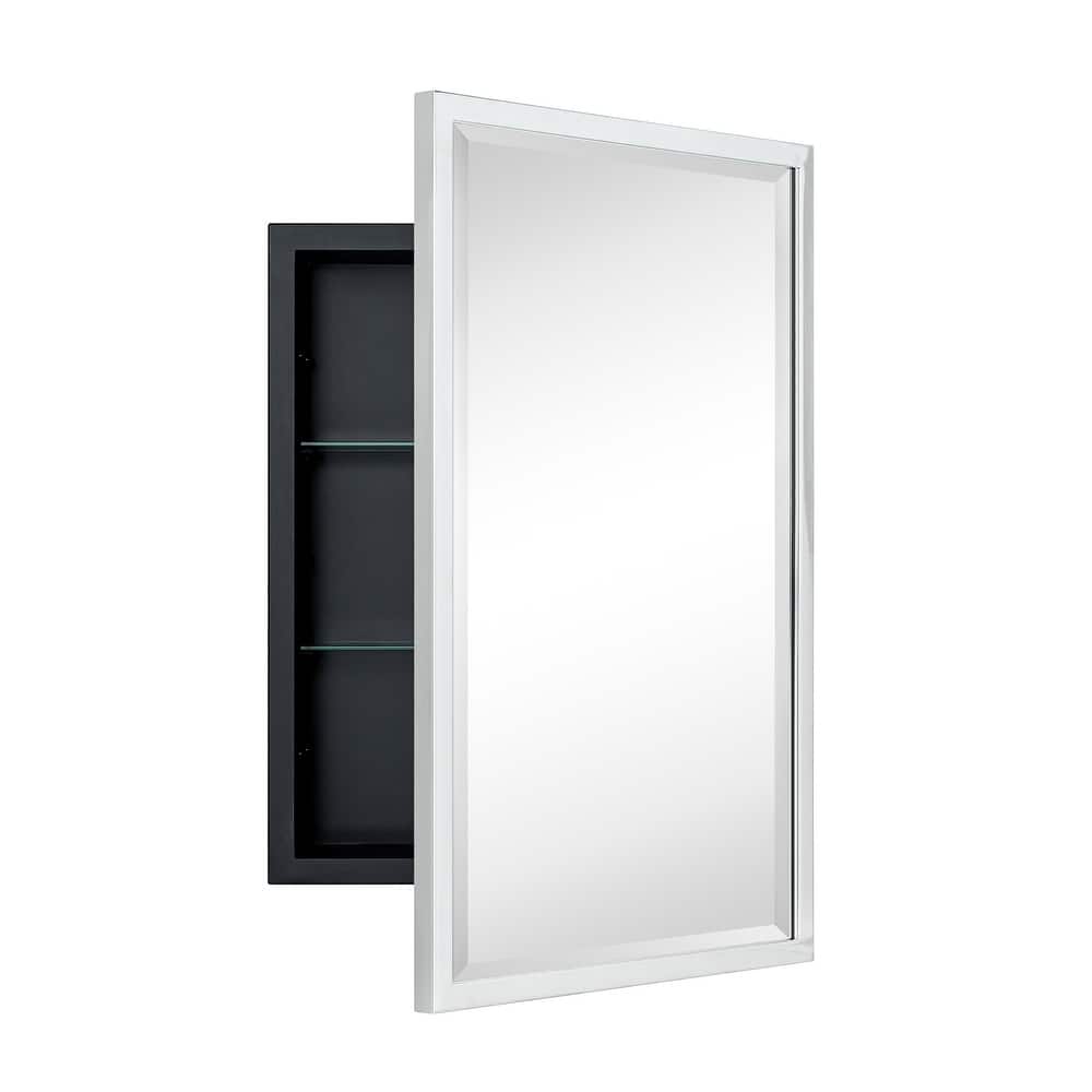 TEHOME Haddison Recessed Framed Medicine Cabinet with Mirror and Adjustable Shelves