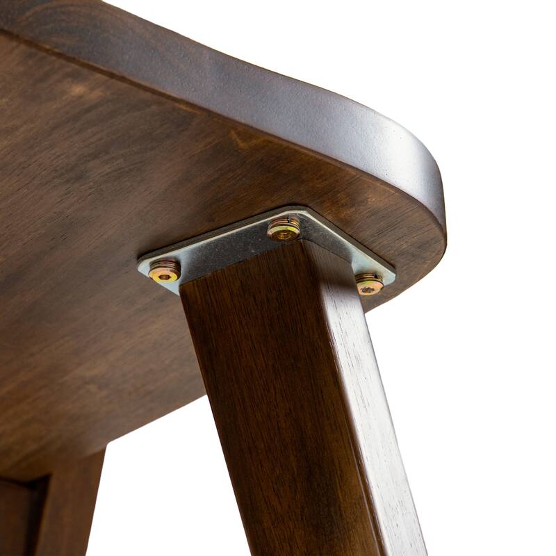 Furniture of America Abigail III Mid-Century Modern 5-Piece Rich Walnut Solid Wood Dining Set