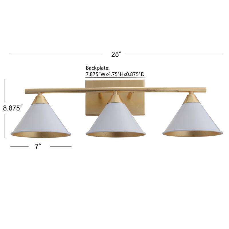 Caleb Metal Vanity, White/Gold by JONATHAN Y