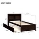 preview thumbnail 8 of 13, Twin Wood Platform Bed with Trundle, Versatile Platform Bed with Storage Headboard, Solid Wood Bedframe for Living Room Bedroom