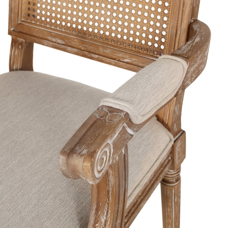 Anele Rubberwood Cane Dining Chair (Set of 2) by GDFStudio - 23.75" L x 23.75" W x 39.75" H