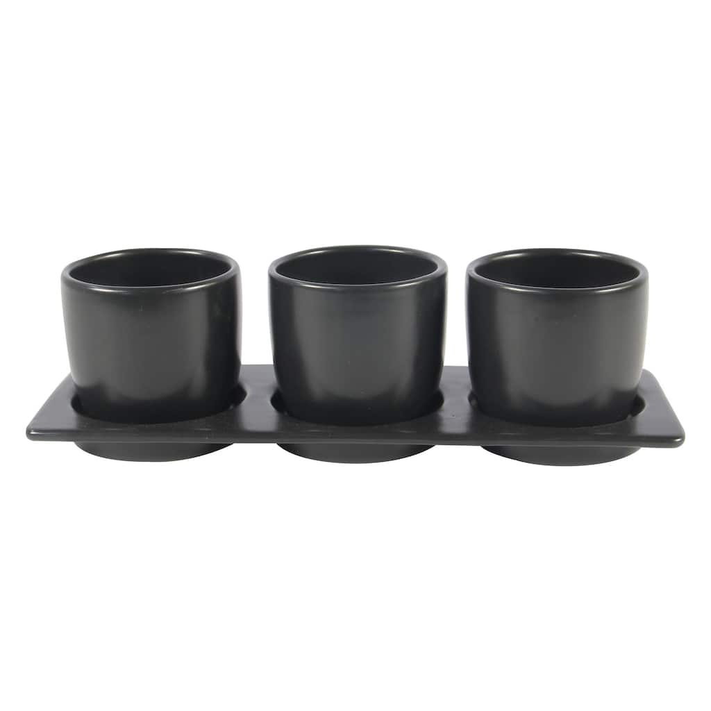 Lilac Ceramic Planter Set with Disk