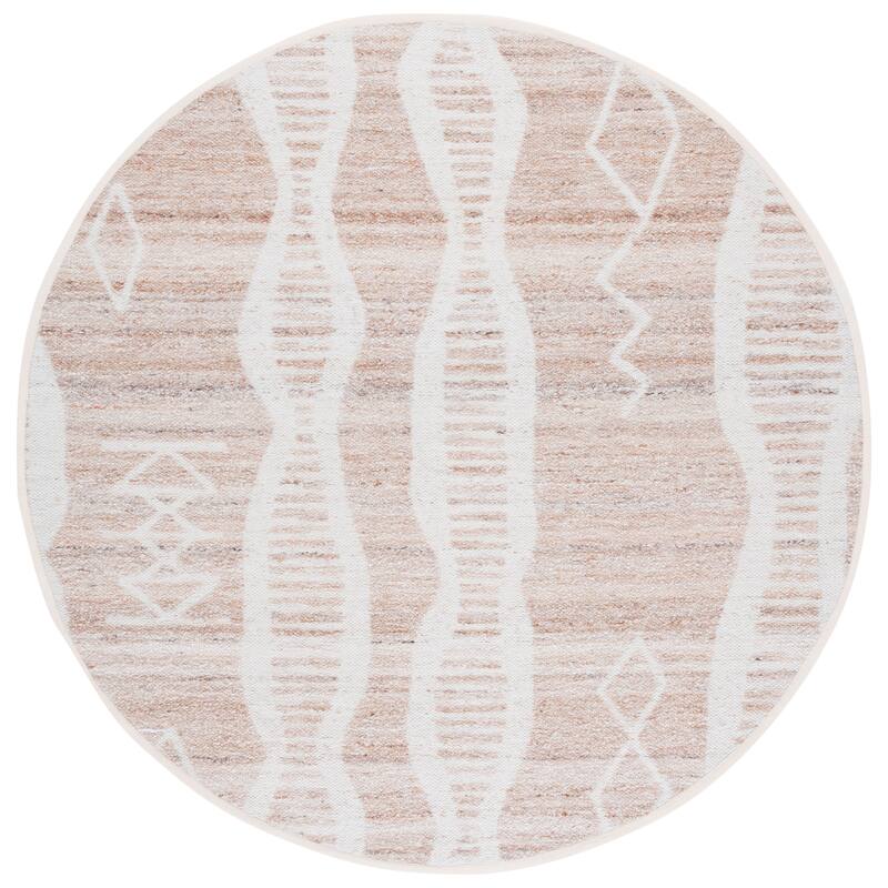 SAFAVIEH Handmade Sahara Ciarra Modern & Contemporary Rug - 6' Round - Natural/Ivory