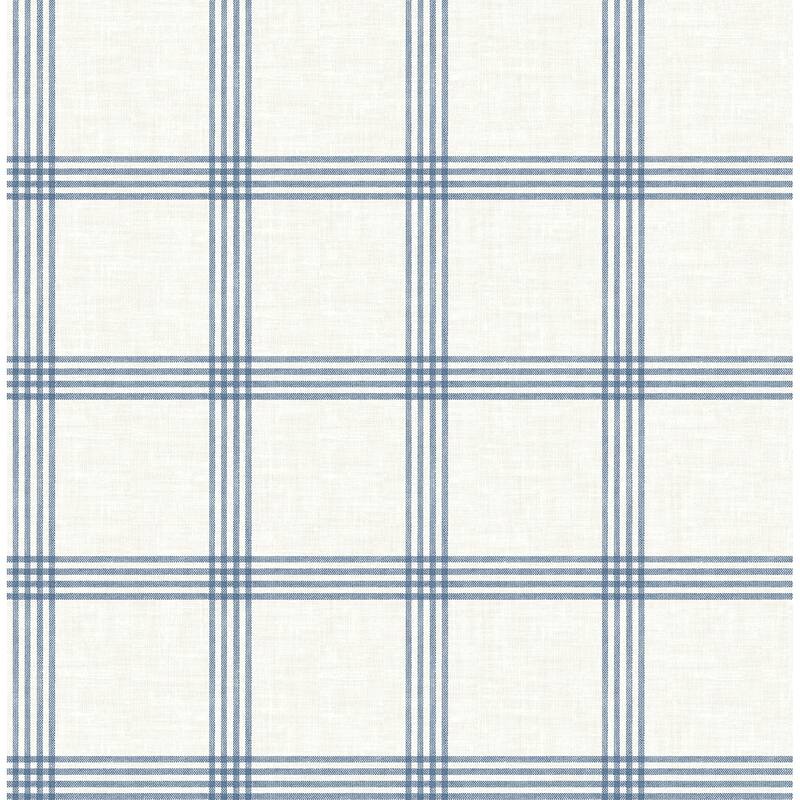 Chesapeake Twain Denim Plaid Wallpaper