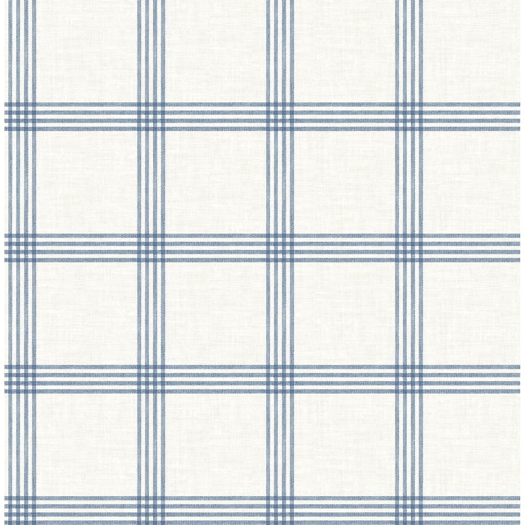 Chesapeake Twain Denim Plaid Wallpaper