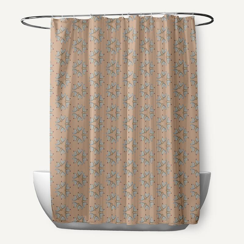 Chickens-go-round Shower Curtain - Basswood Brown
