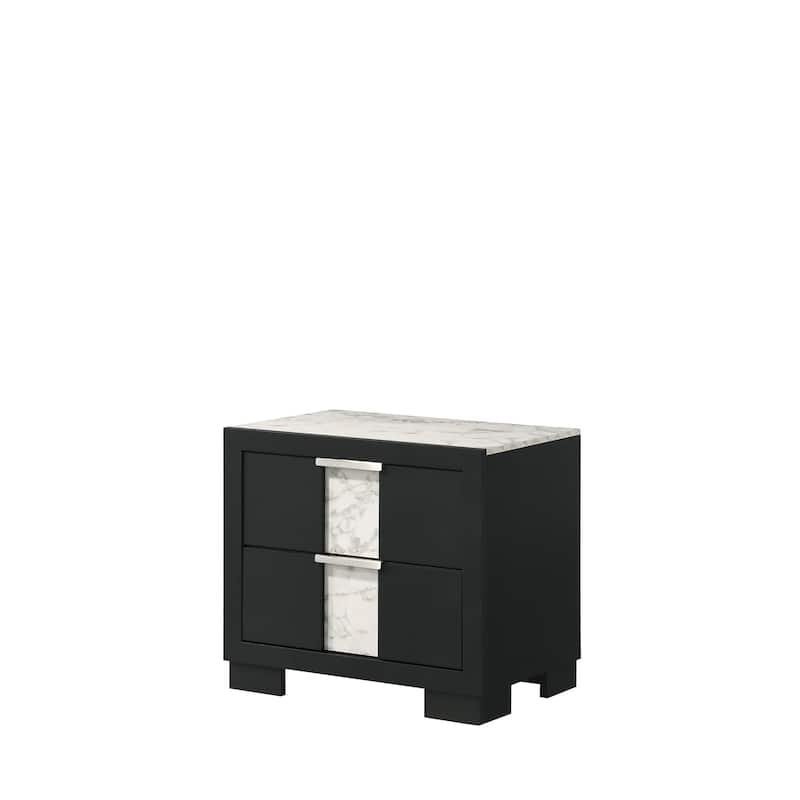 1pc Nightstand Two Drawers Metal knobs