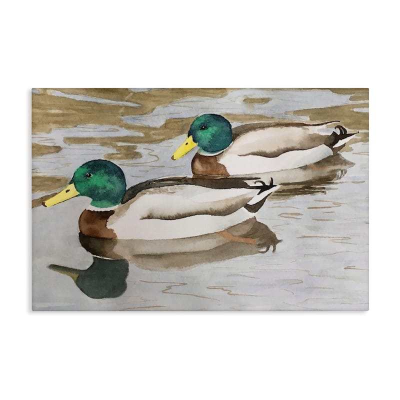 Stupell Mallard Ducks Pair Canvas Wall Art Design By Stephanie Fielden - 30 x 20