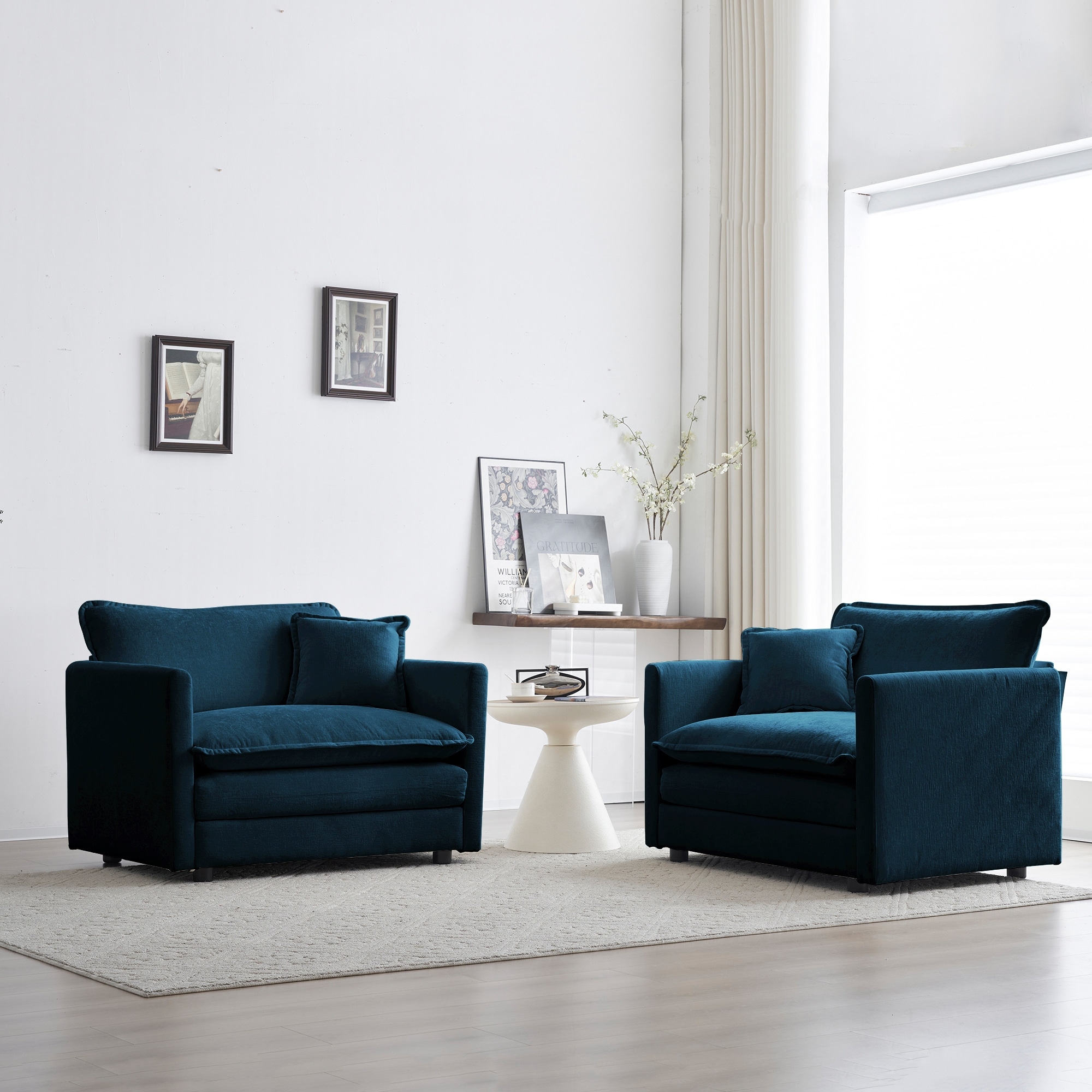 Accent Chair Navy Chair And A Half Roundhill Furniture Enda