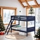 preview thumbnail 30 of 34, Luxury Twin-over-Twin Bunk Bed with Angled Ladder, White