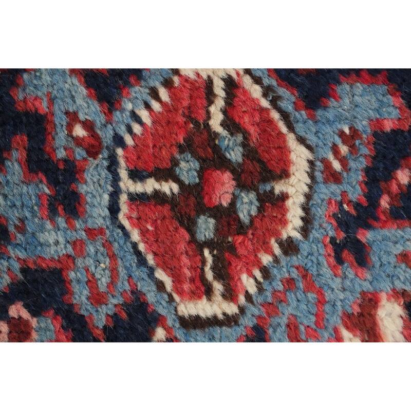 Hand Knotted Oriental 100% Wool Carpet Traditional Geometric Beige & Ivories Heriz Area Rug - 9' 7'' X 7' 5''