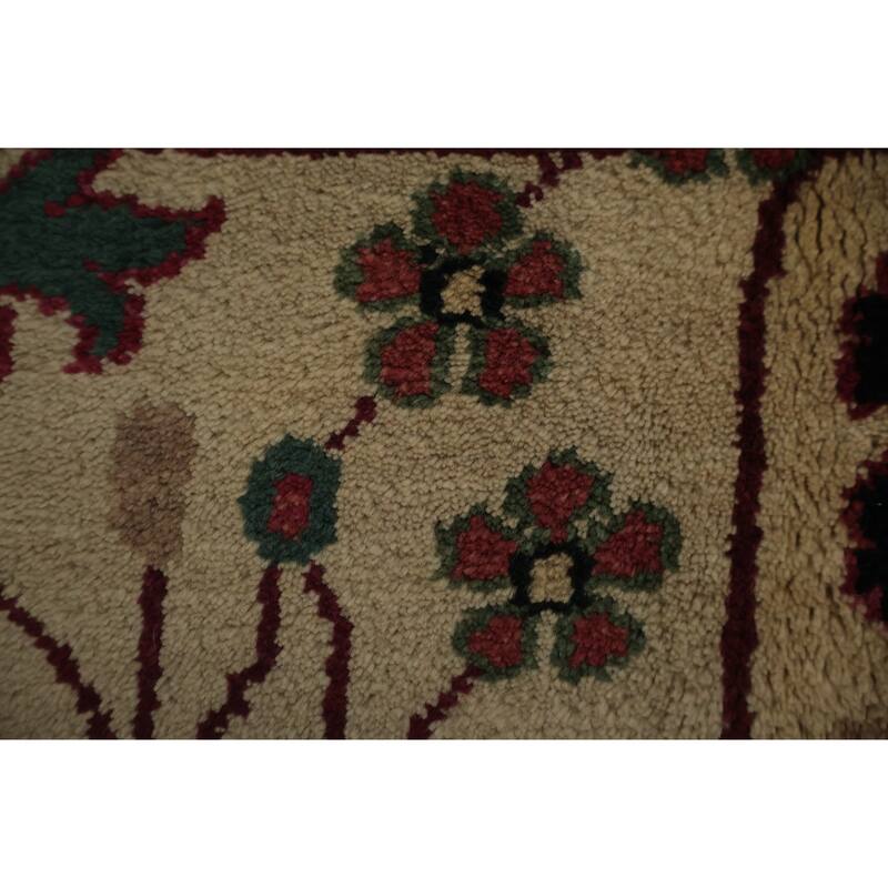 Hand Knotted Oriental 100% Wool Carpet Traditional All-Over Beige & Ivories Agra Area Rug - 11' 9'' X 8' 9''