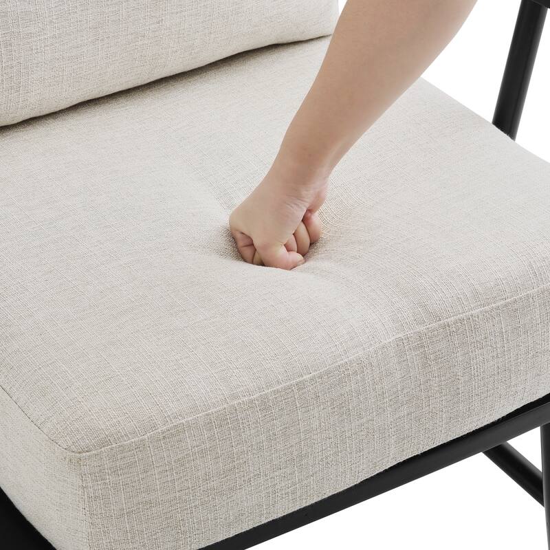 Modern Solid Wood Accent Chairs Set of 2 with Removable Cushion - 22.4 in. W x 27.5 in. D x 34 in. H