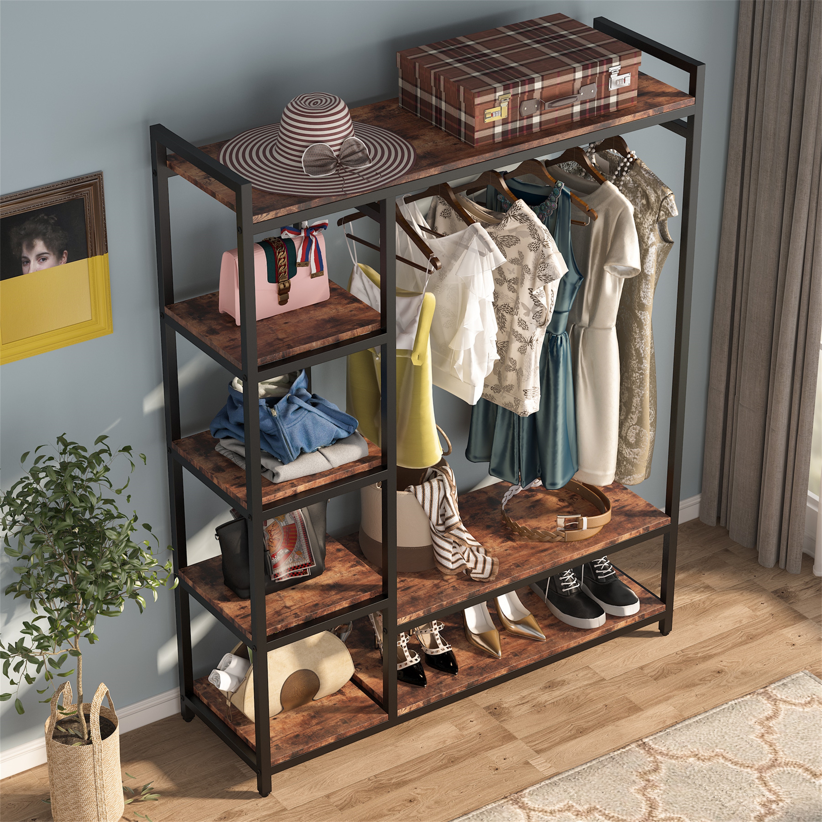 Metal rack closet organizer shop