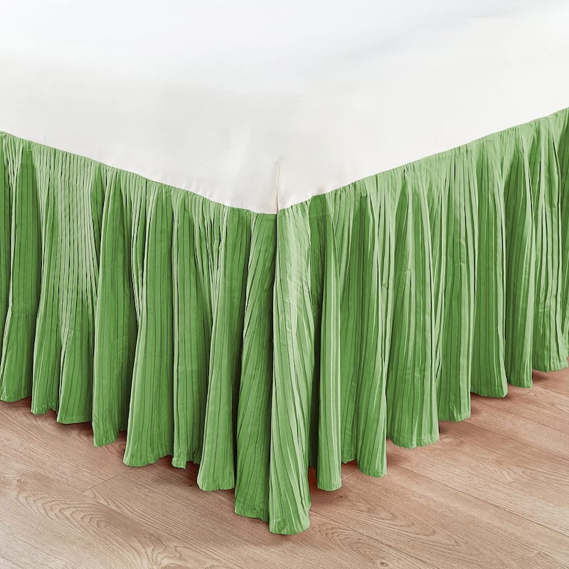 Serenta Pleated Bedskirt 18" Drop - Queen - Green