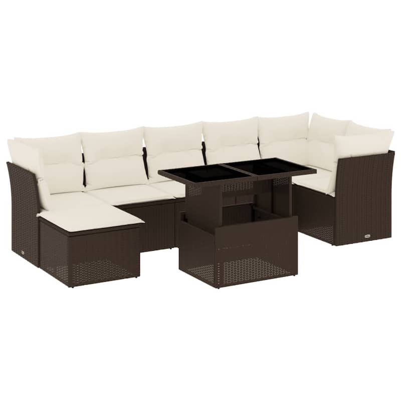 8-Piece Patio Sofa Set with Cushions - 21.7 x 39.4 x 28.7 in