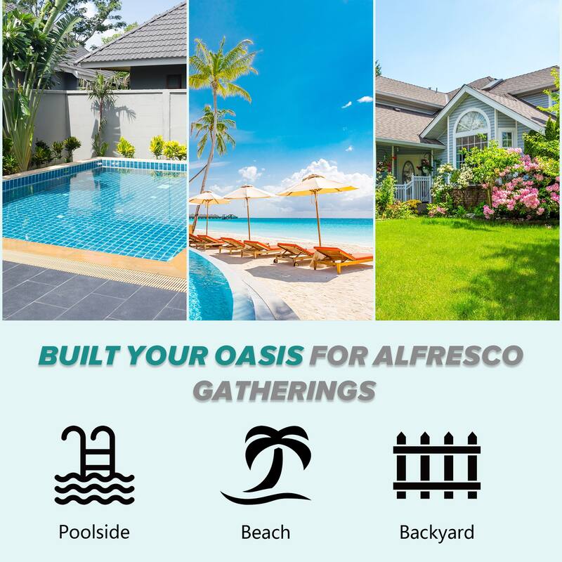 Futzca 2 Set Outdoor Lounge Chair, Pool Chaise Lounge - N/A