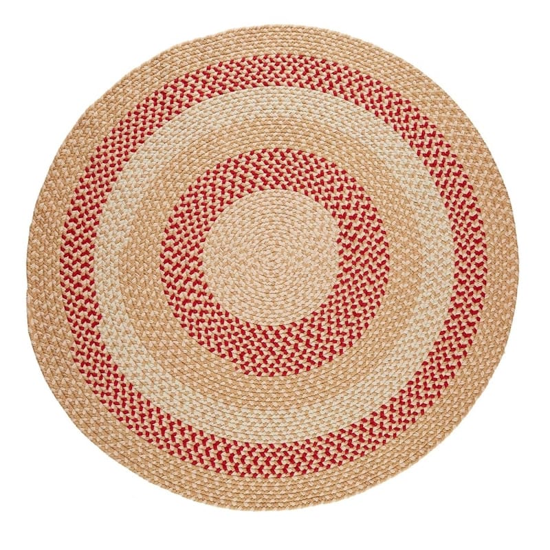 Rhody Rug Mission Hill Indoor/Outdoor Braided Area Rug - Natural - 8' Round