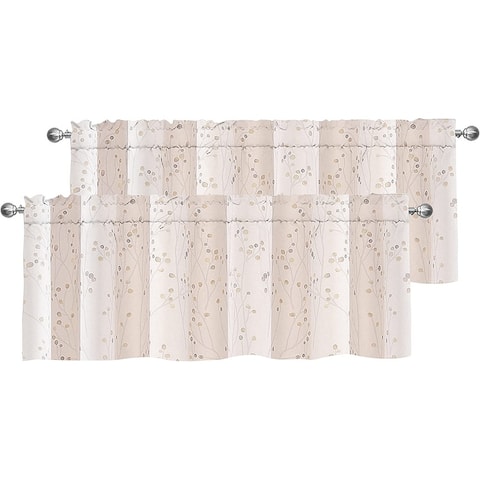 DriftAway Harper Ink Floral Pattern Window Valance - 2 Pack