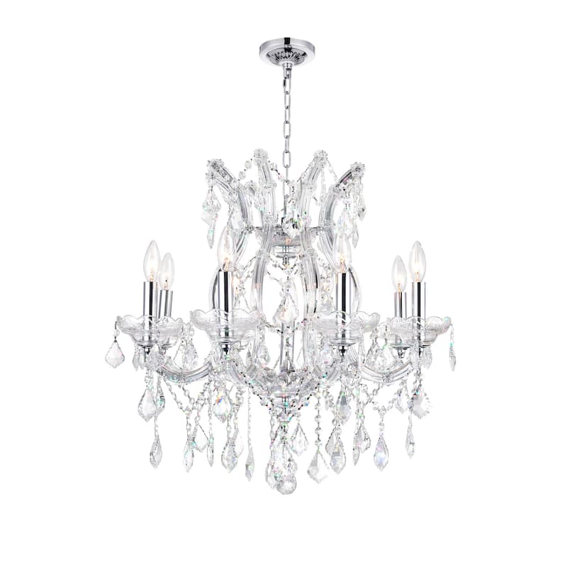 Maria Theresa 9 Light Up Chandelier With Chrome Finish - Chrome