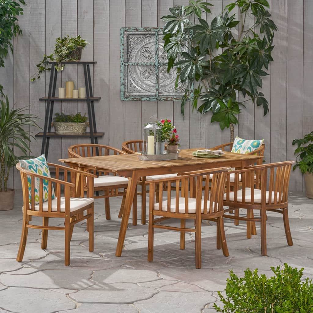 Outdoor 6 Seater Acacia Wood Dining Set