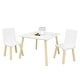 preview thumbnail 7 of 7, Kids Table and 2 Chairs Set, 3 Pieces Toddler Table and Chair Set, Wooden Activity Play Table Set (White)
