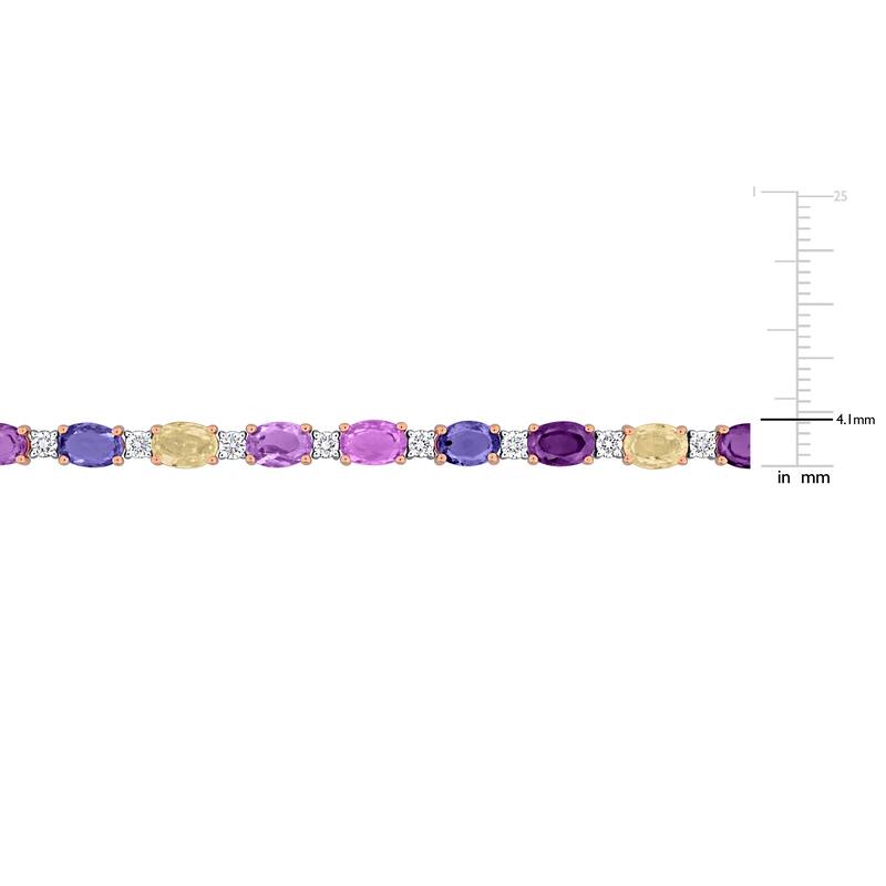Miadora 14k Gold Diamond and Multi-Color Sapphire Tennis Bracelet
