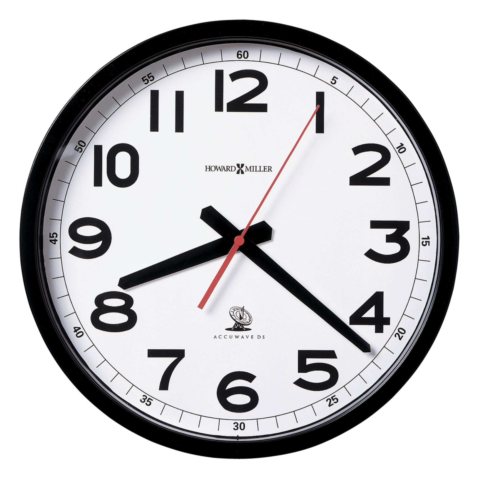 Howard Miller Accuwave Black 12.25-Inch Radio-Controlled Wall Clock