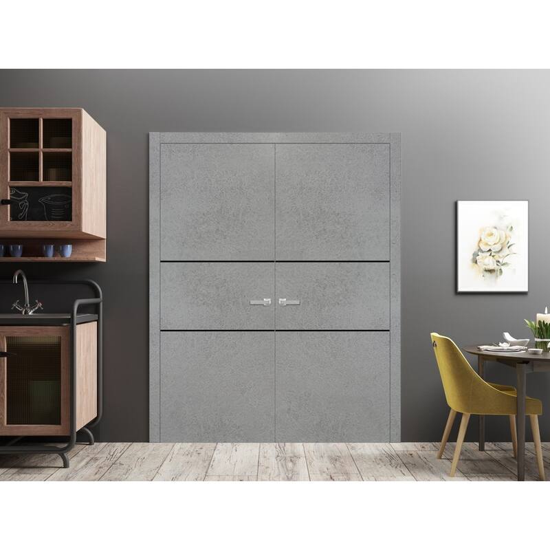 Slab Barn Door Panel 18 x 80 Planum 0014 Concrete with Sturdy Finished