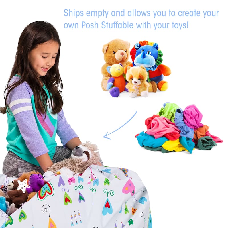 Kids' Stuffed Animal Storage Bean Bag Chair Cover or Toy Organizer