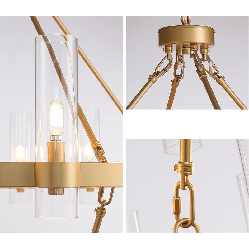 KAYLA 60" 30-Lights Gold Luxury Wagon Wheel Chandelier