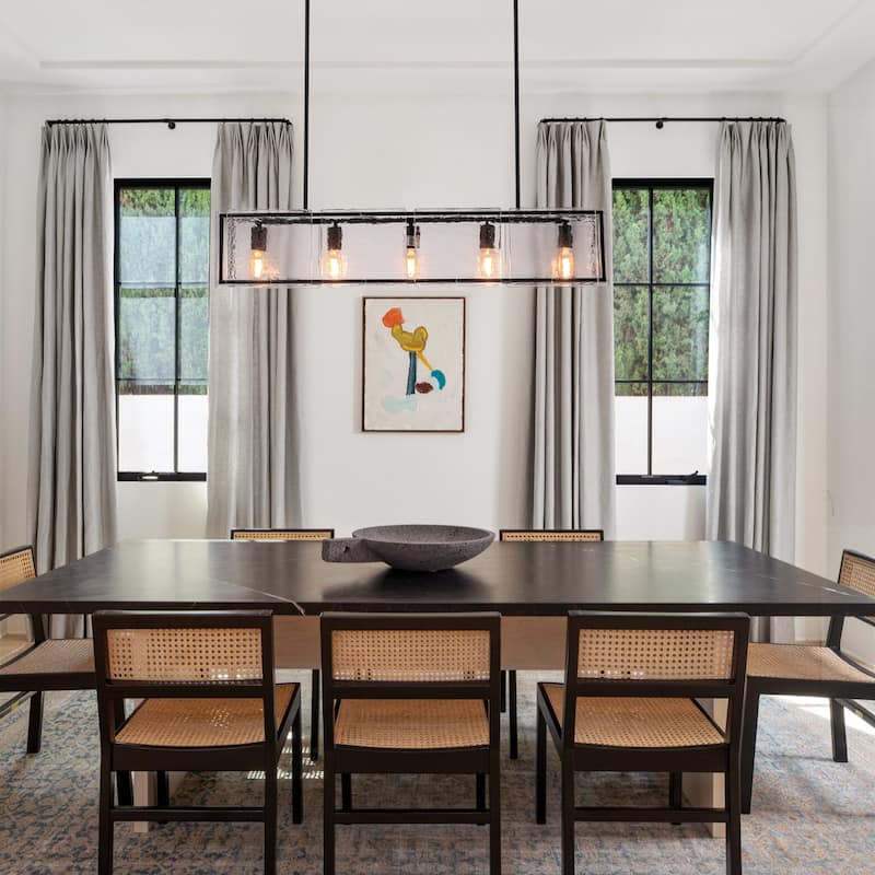 Modern 39.37" Large Rectangle Water Ripple Glass Chandelier for Dining Room - W39.4"