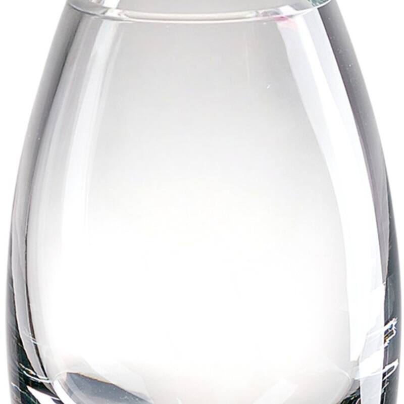 HomeRoots 9" Clear Oval Lead Free Crystal Table Vase