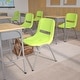 preview thumbnail 55 of 87, 5 Pack 880 lb. Capacity Ergonomic Shell Stack Chair with Metal Frame Green