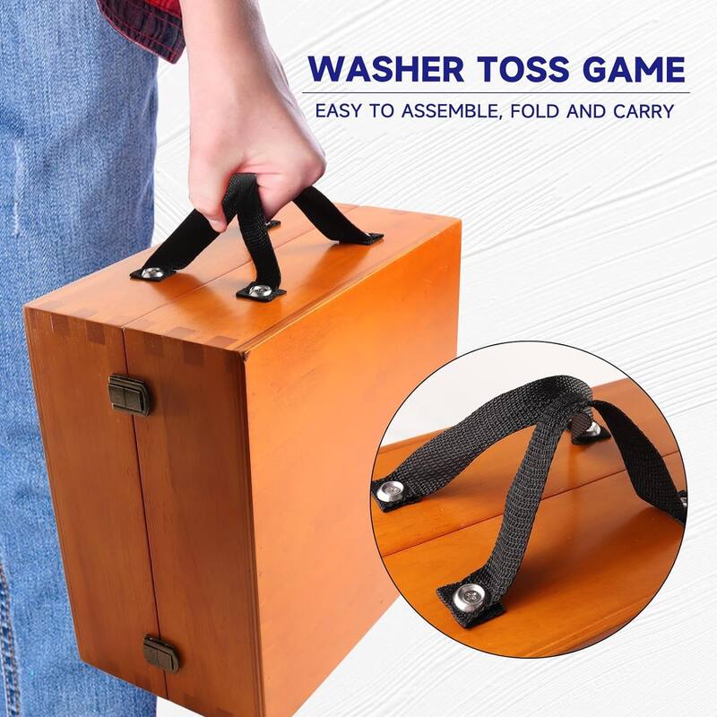 GSE™ Quality Solid Wood Washer Toss Game Set for Backyard/Tailgate Party - Oak