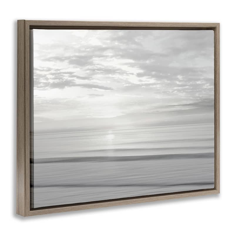 Stupell Soft Serene Beach Reflection Framed Floater Canvas Wall Art Design By Maggie Olsen