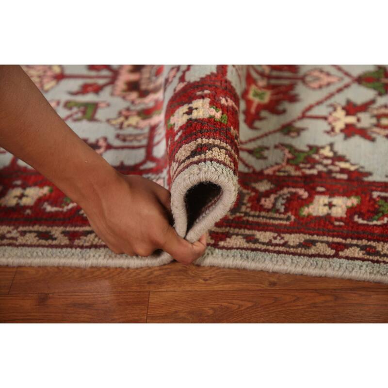 Light Blue Oushak Accent Rug Hand-Knotted Transitional Wool Carpet - 2'10"x 5'0"