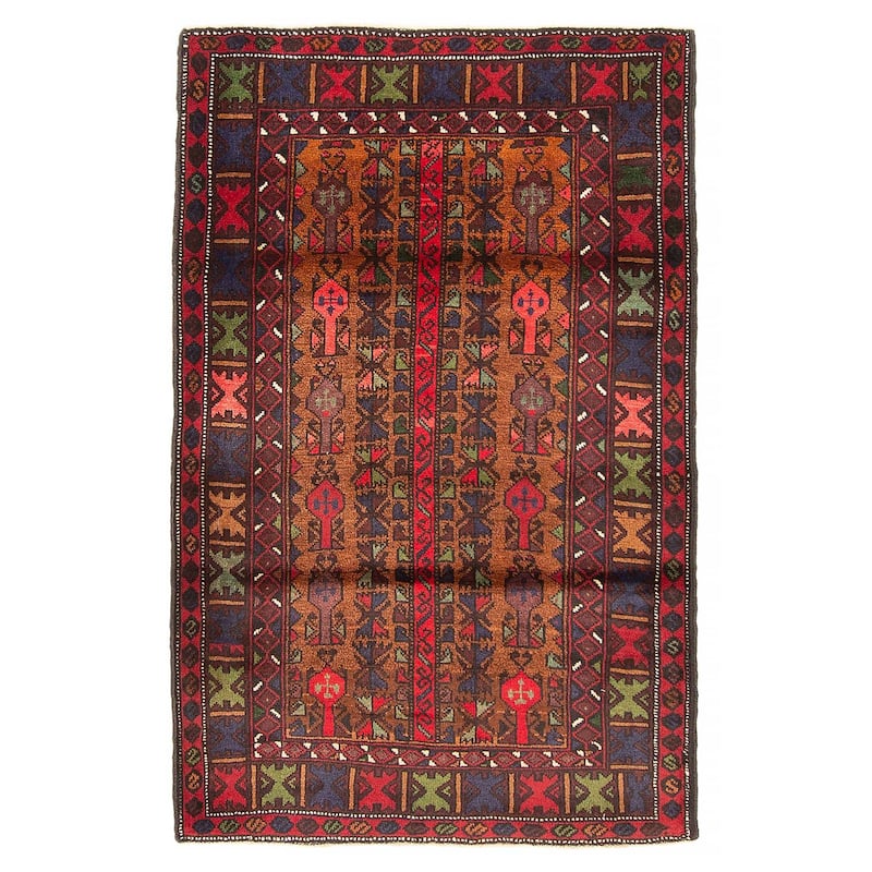 Teimani Brown Rug 2'11" x 4'8" - 2'11 x 4'8 - Brown - 2'11 x 4'8