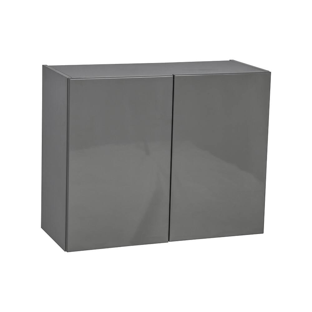 27" x 24" Wall Cabinet-Double Door-Grey - 27 x 24 x 12