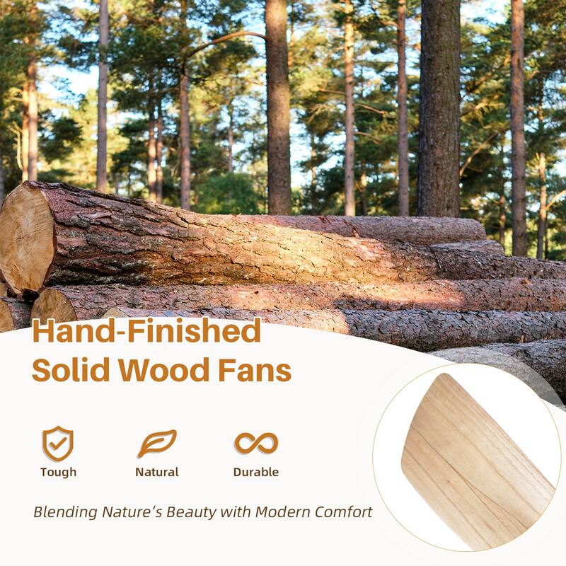 Sofucor 52" Low Profile Flush Mount Noiseless Ceiling Fan with Light and Remote,3 Solid Wood Blades,6 Speed Levels
