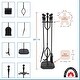 preview thumbnail 3 of 3, Achla Designs Plymouth Set of 4 Fireplace Tools w/Rectangular Base, 29.5 Inch Tall, Black