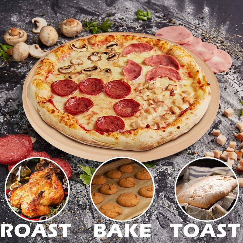 Royal Gourmet 2-Piece Pizza Set, 13in Pizza Stone and Wheel Cutter